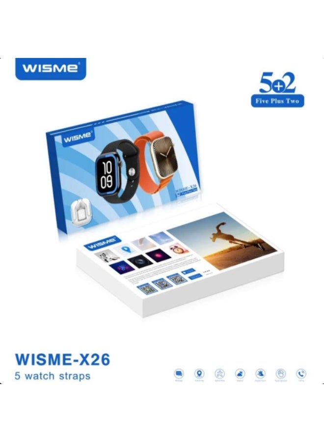 ويزمي ساعة ذكية WISME-X26 5+2 مع سماعات أذن - Image 2